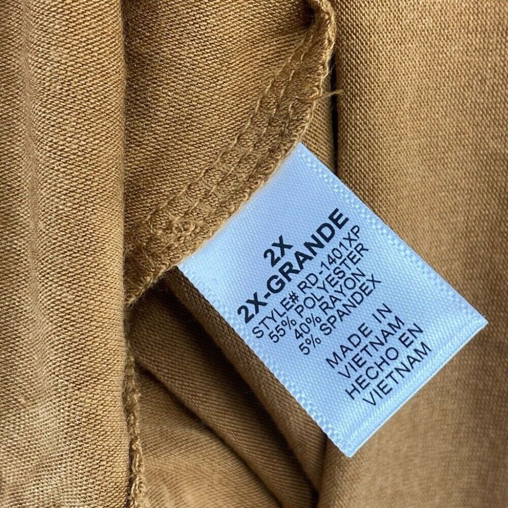 Zenana Premium Camel Brown V-Neck Short Sleeve Jersey T-Shirt Midi Dress 2X NEW - Picture 8 of 9